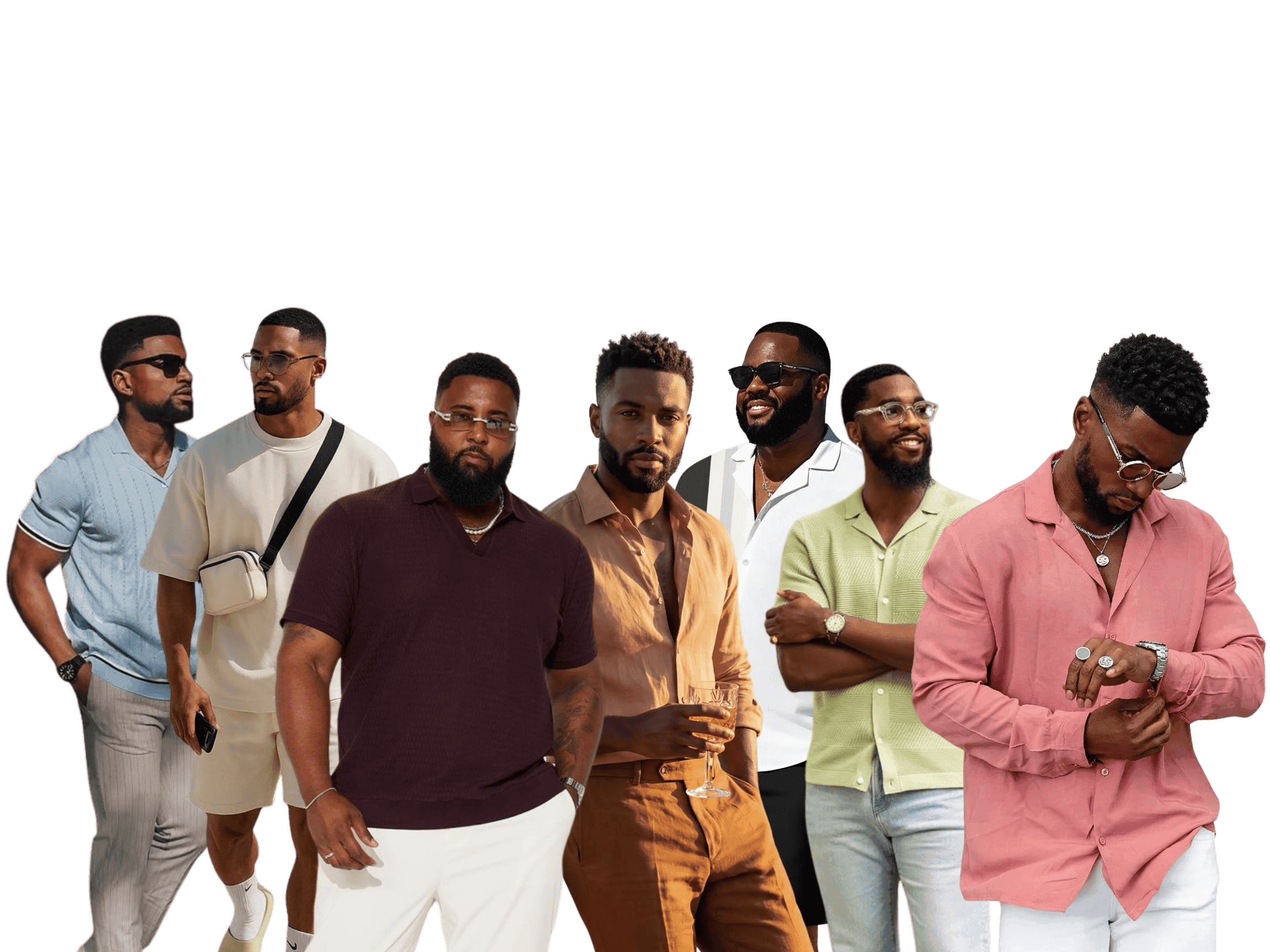 Men's outfit inspiration — linen tops, tailored slacks, smart casual looks